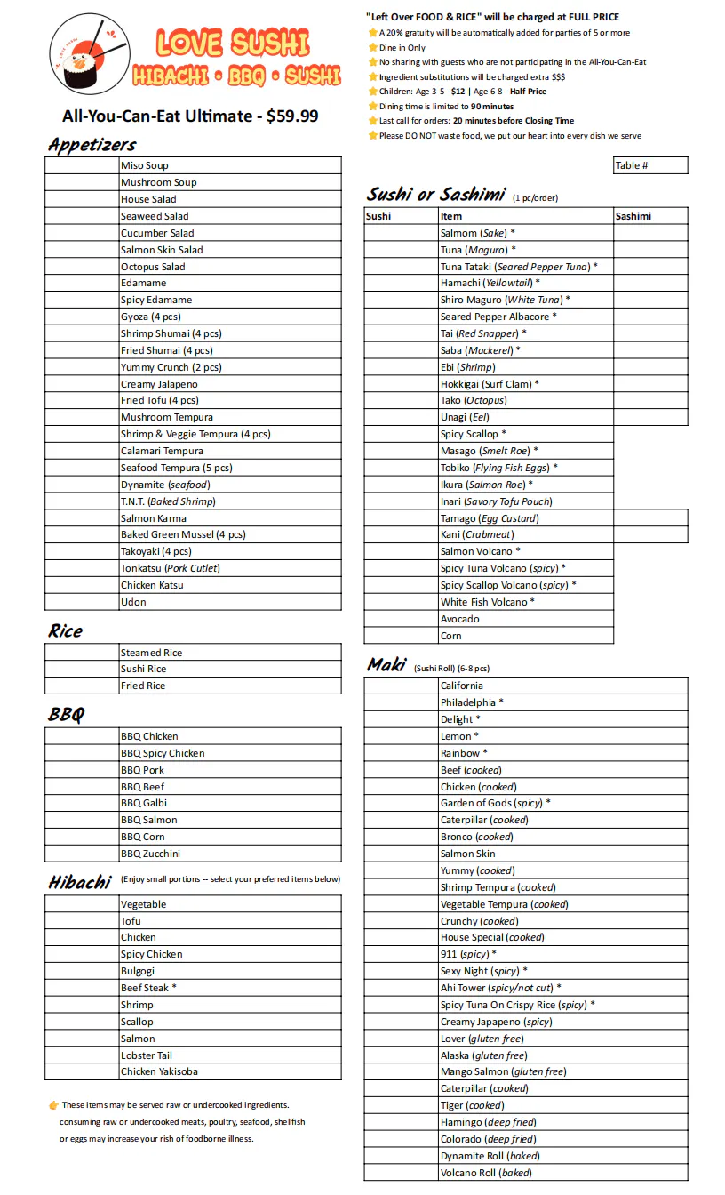 Restaurant Ultimate menu 1, detailed description provided below